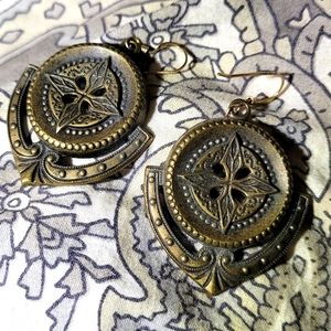 Nautical|compass|anchor|handcrafted earrings